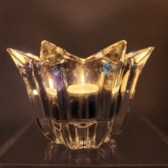 Lenox Crystal Ovations Star Radiance Votive Tea Candle Holder Czech Republic - Picture 1 of 7